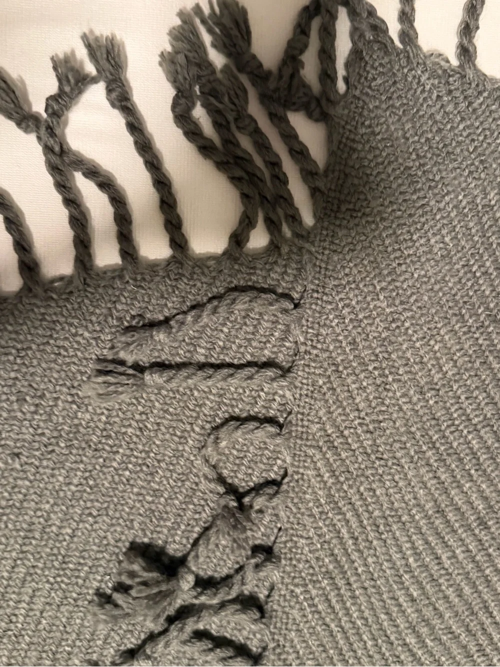 Oversized XXL Knit Charcoal Gray Scarf/Wrap